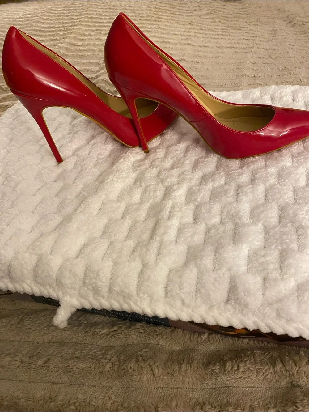 NWOT, Christian Louboutin Red Patent Pointed Toe Pumps - Classic Stiletto